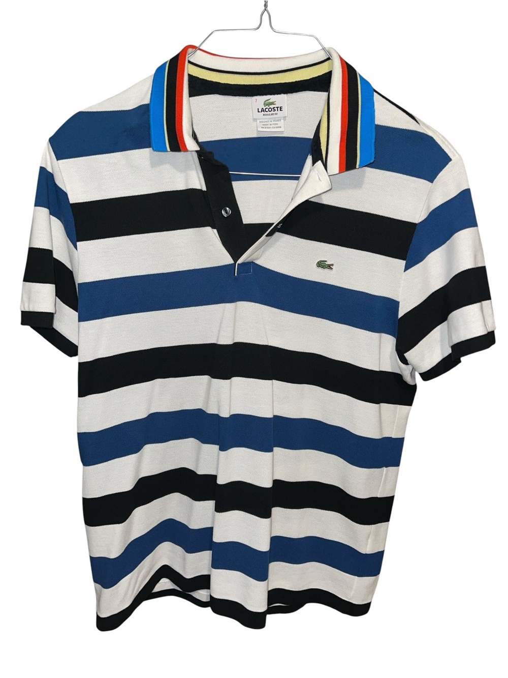 LACOSTE MENS STRIPED POLO SHIRT